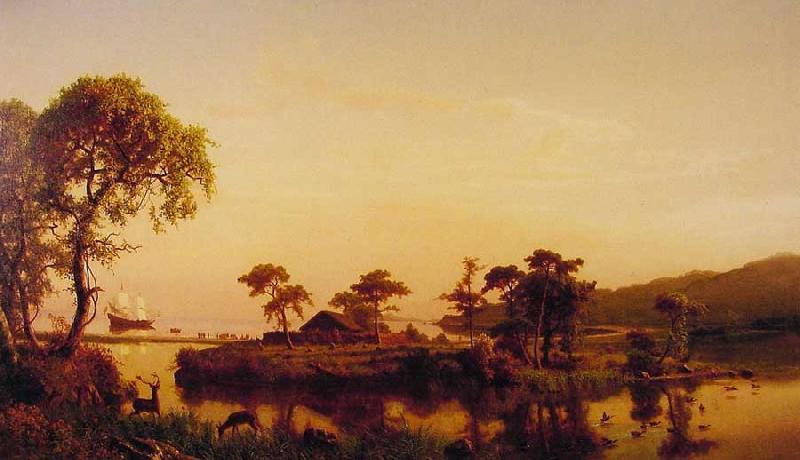 Albert Bierstadt Gosnold at Cuttyhunk France oil painting art